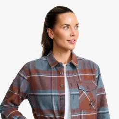 Nevada Flannel Shirt Damen Rusty Walnut/Stormy Weather