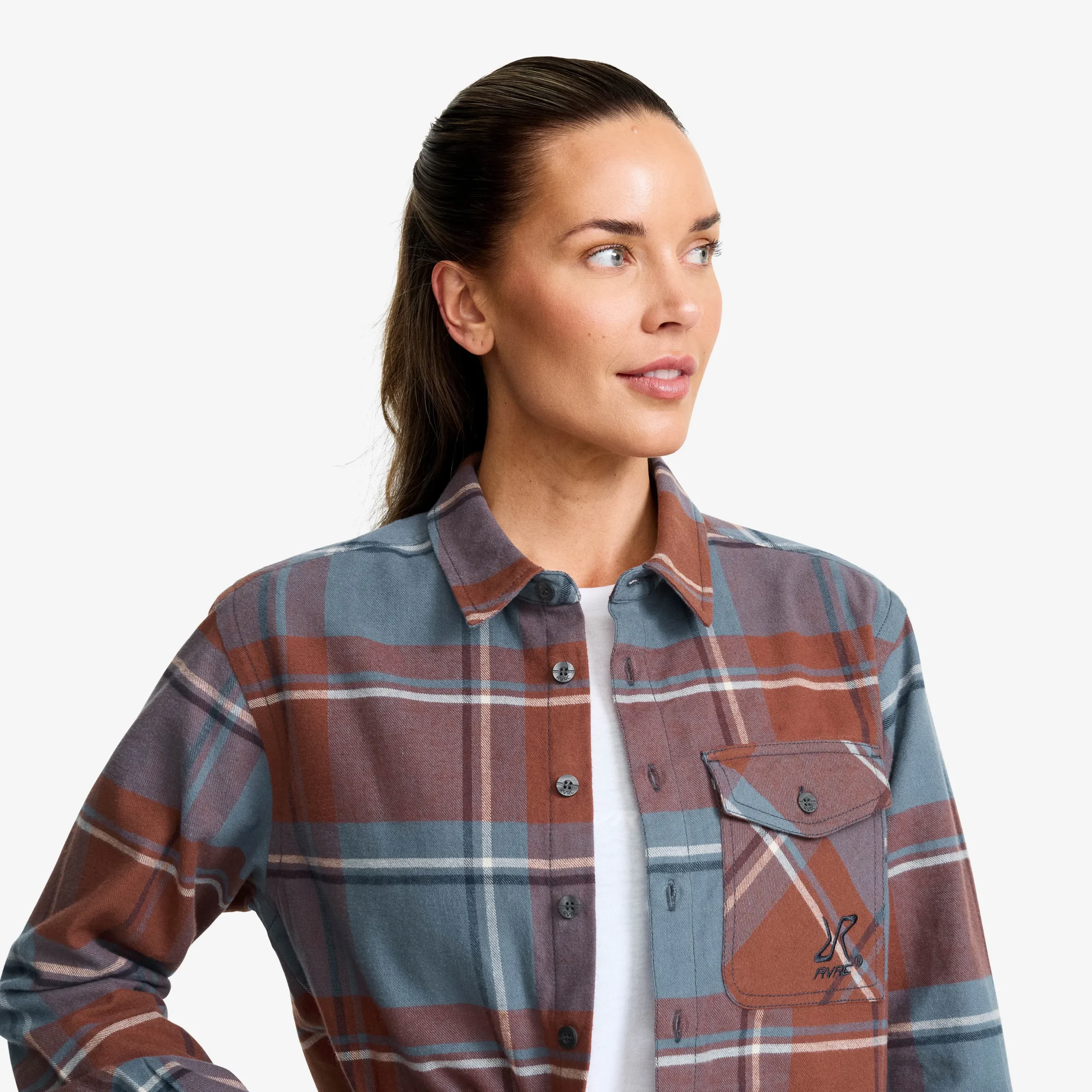 Nevada Flannel Shirt Damen Rusty Walnut/Stormy Weather