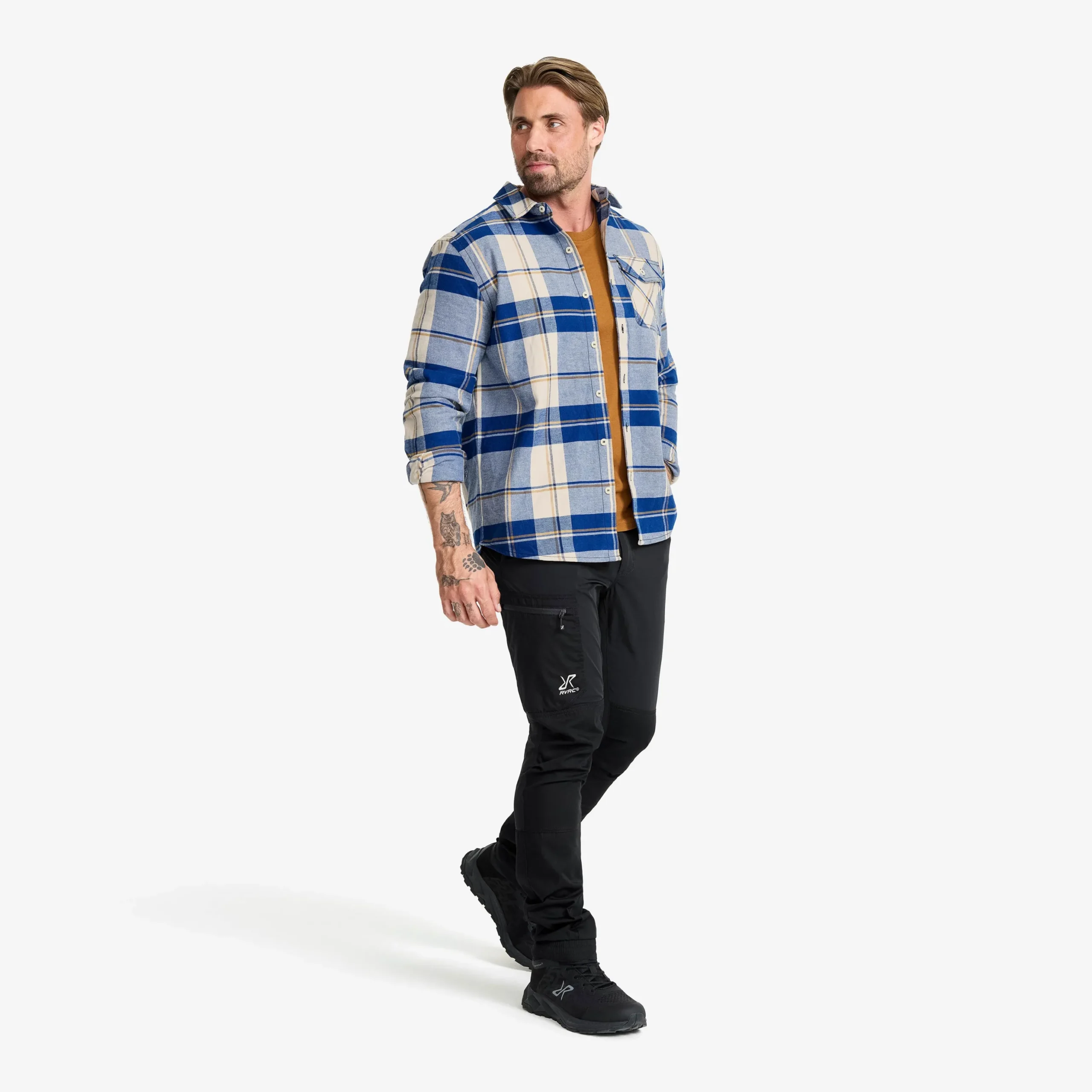 Nevada Flannel Shirt Herren Dark Blue/Oatmeal