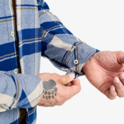 Nevada Flannel Shirt Herren Dark Blue/Oatmeal