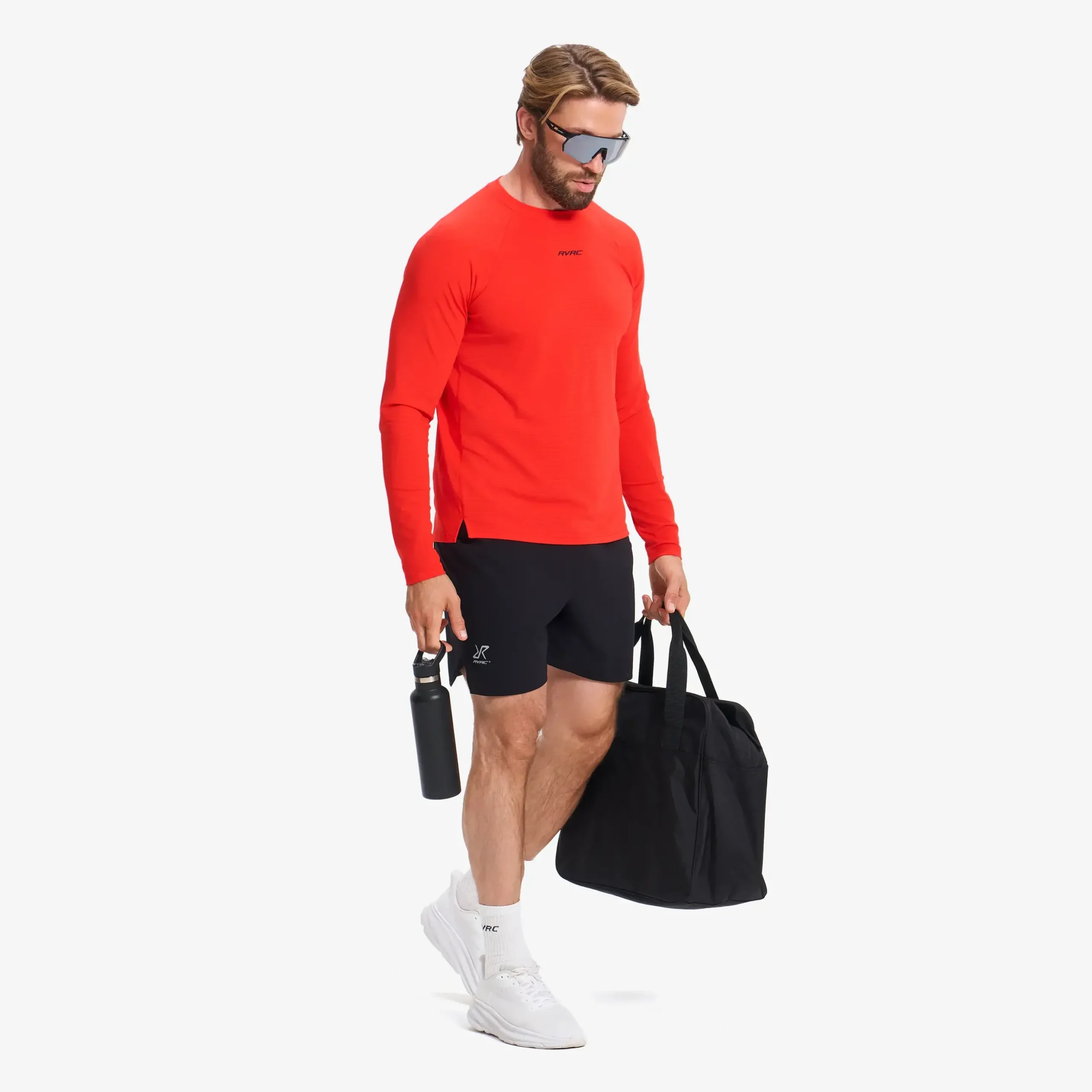 Pulse Running Long-sleeved T-shirt Herren Fiery Red