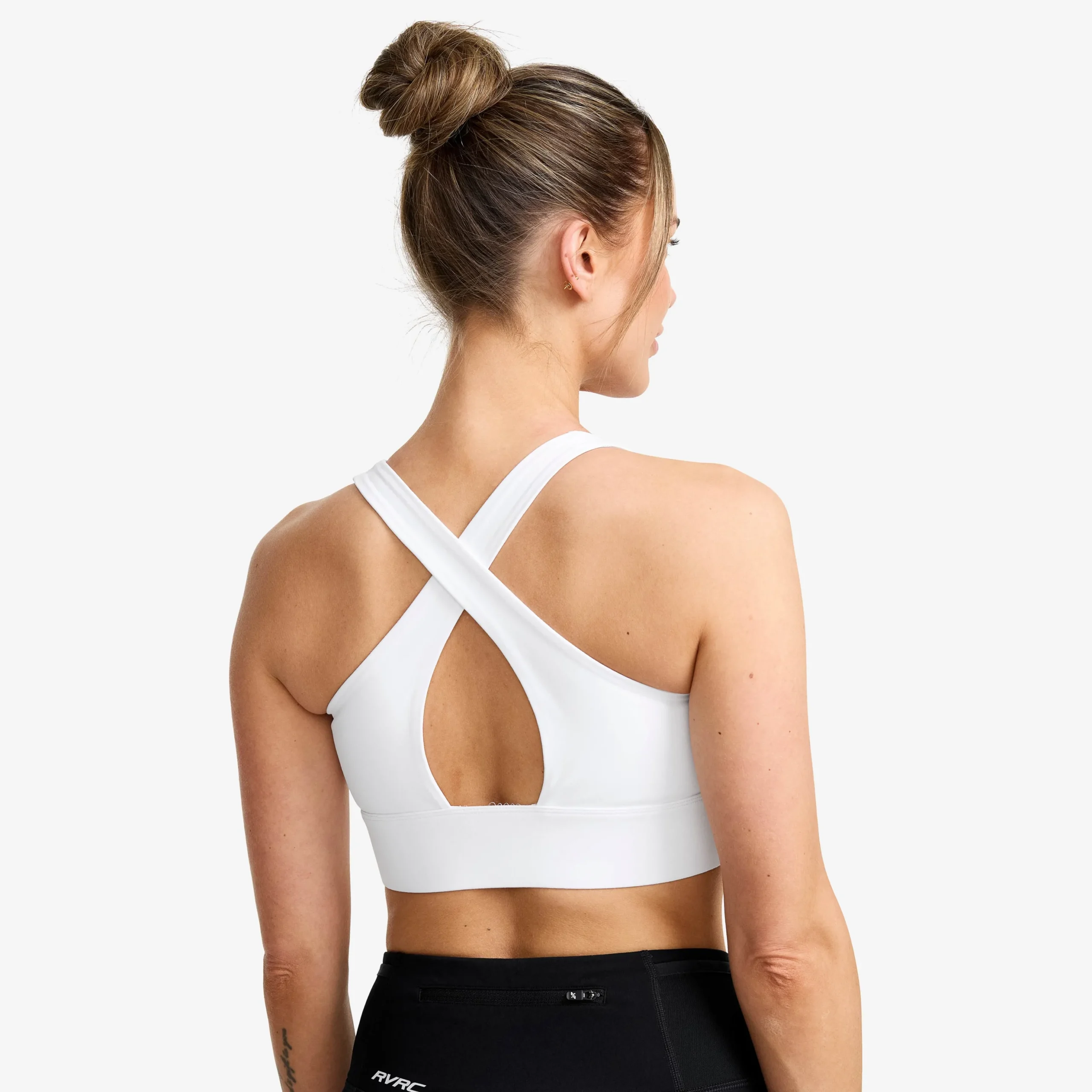 Rapid V Longline Medium Sports Bra Damen White