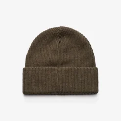 Ribbed Patch Beanie Mud