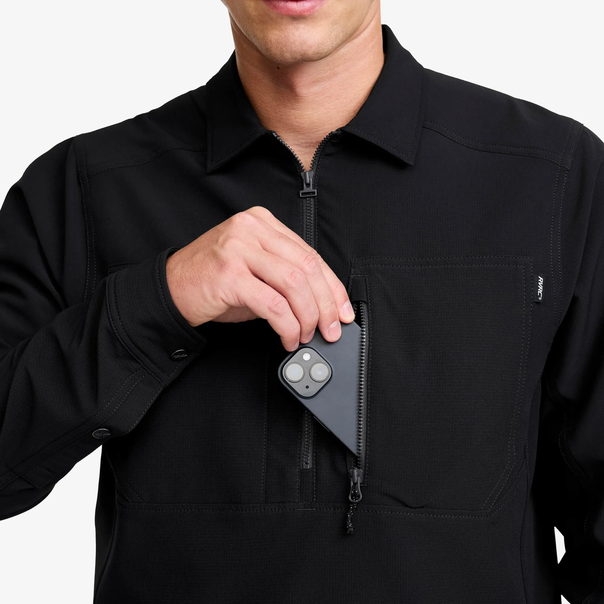 Ridge Half-zip Stretch Shirt Herren Black