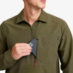 Ridge Half-zip Stretch Shirt Herren Grape Leaf/Forest Night