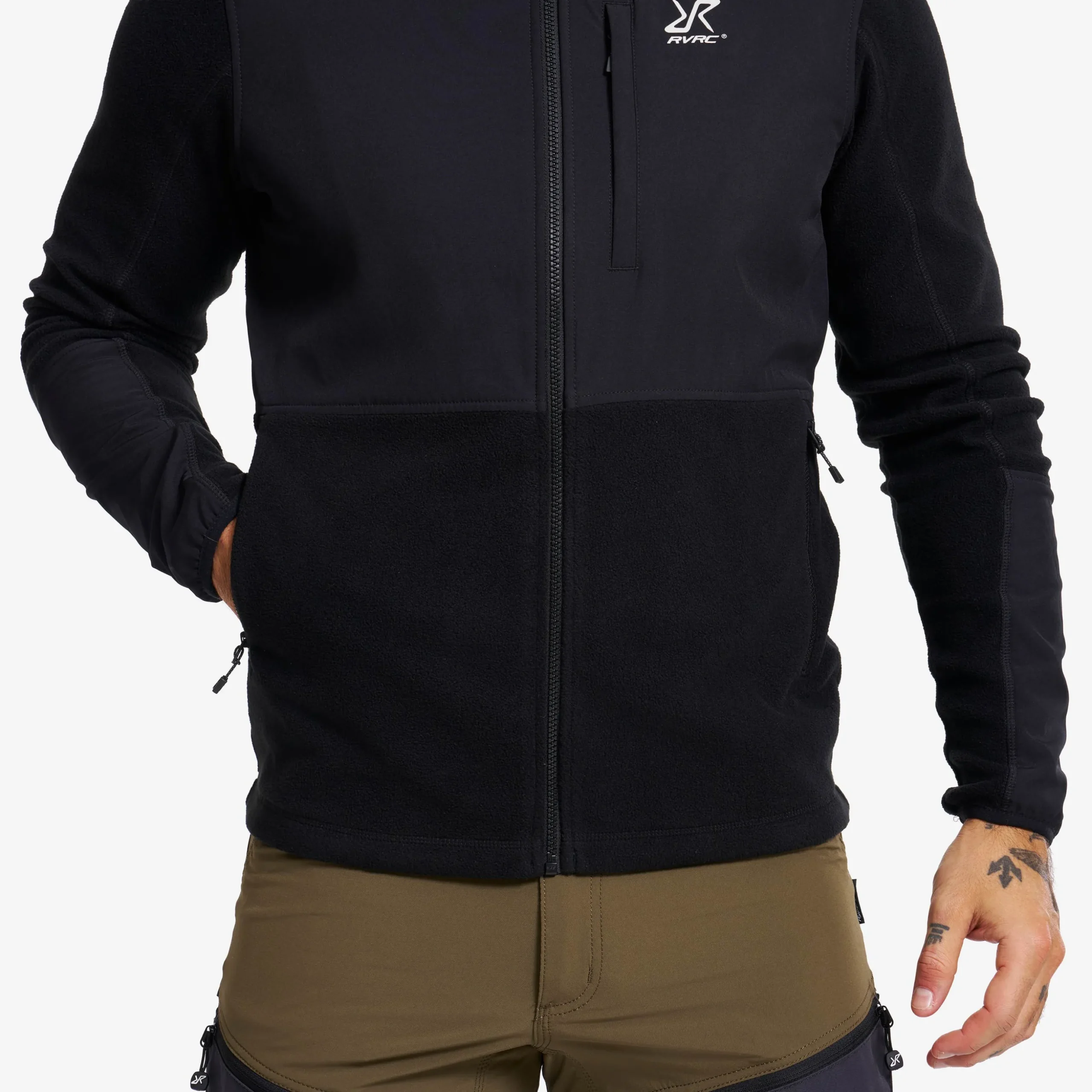 River Hybrid Fleece Jacket Herren Black