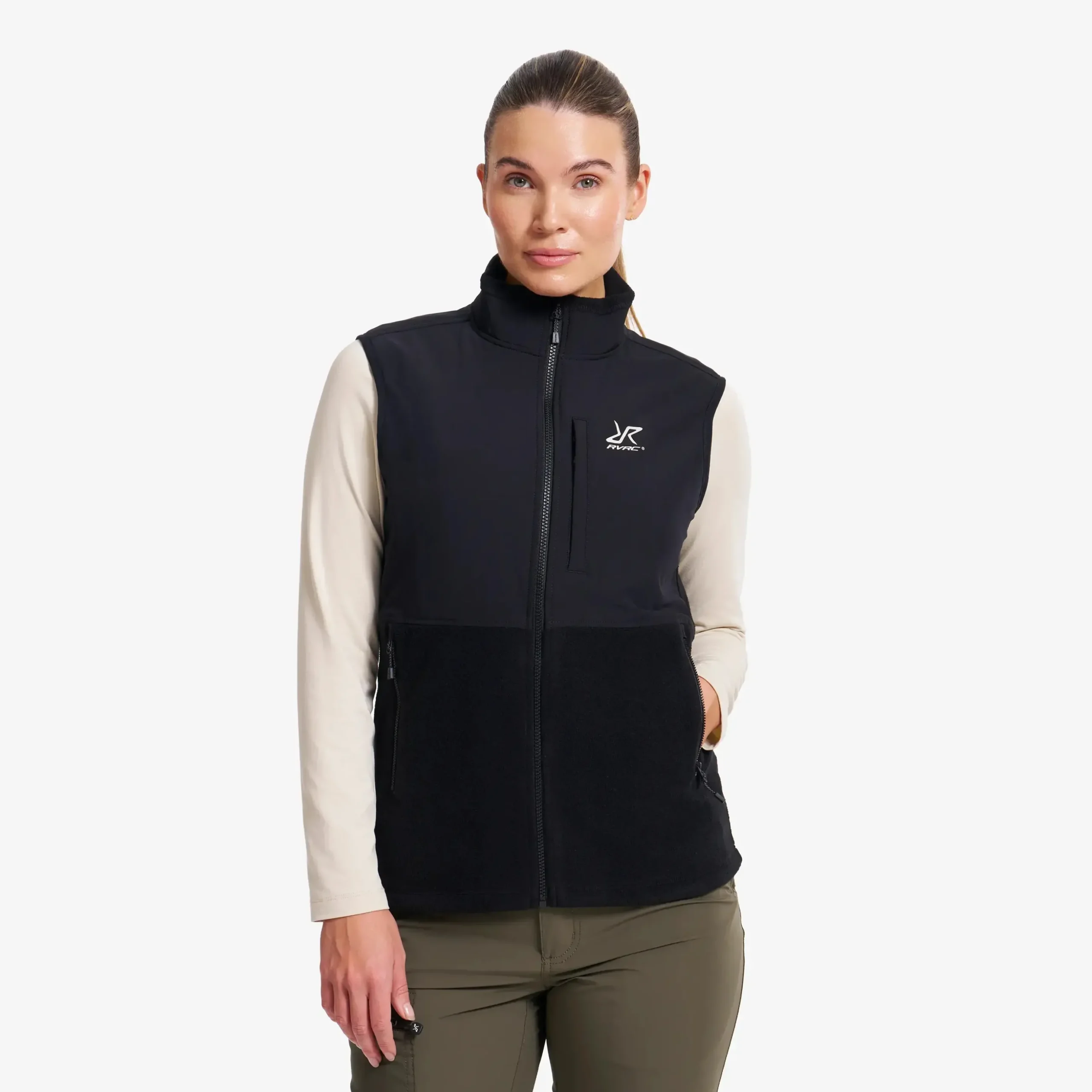 River Hybrid Fleece Vest Damen Black