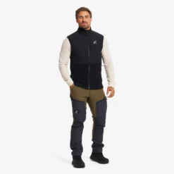 River Hybrid Fleece Vest Herren Black