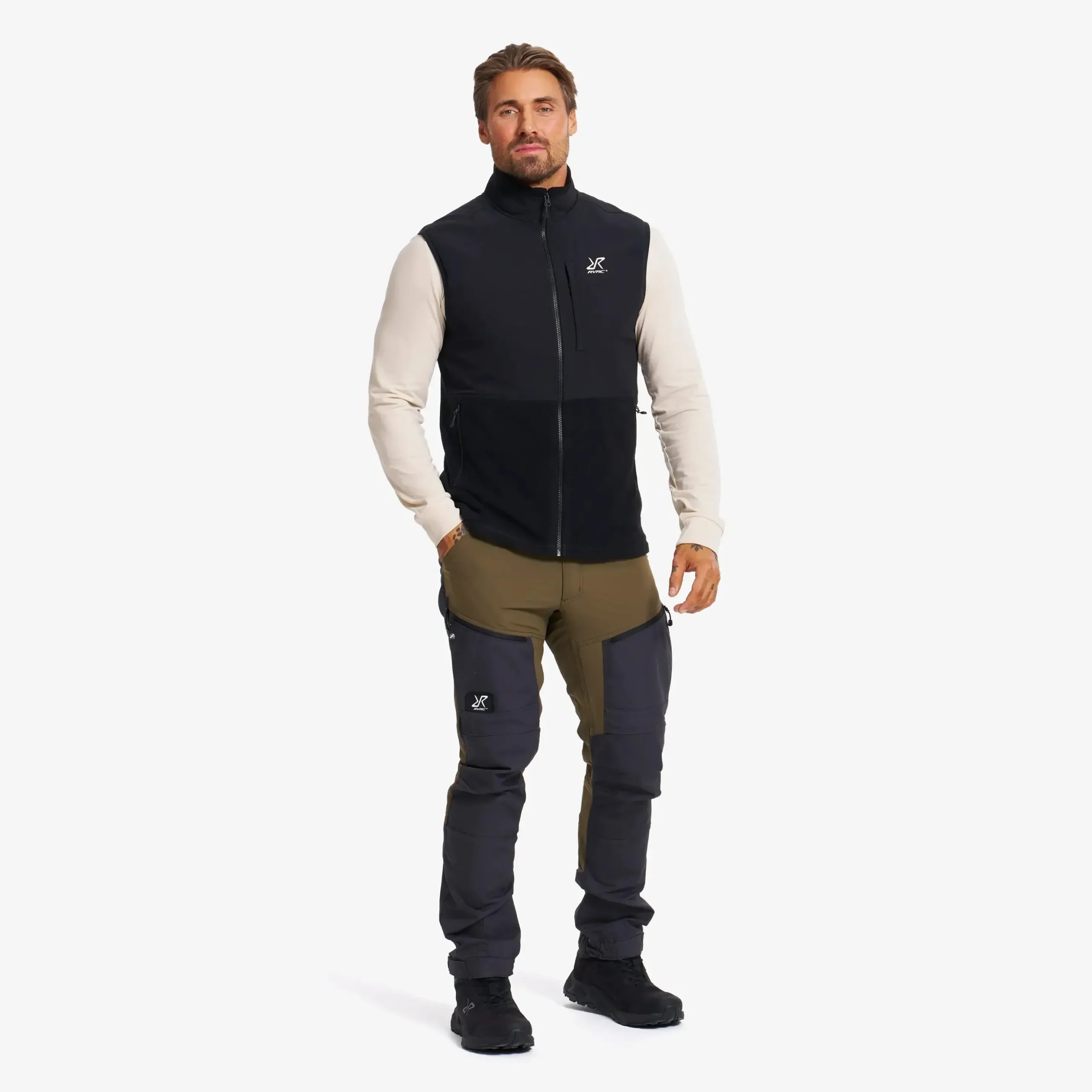 River Hybrid Fleece Vest Herren Black