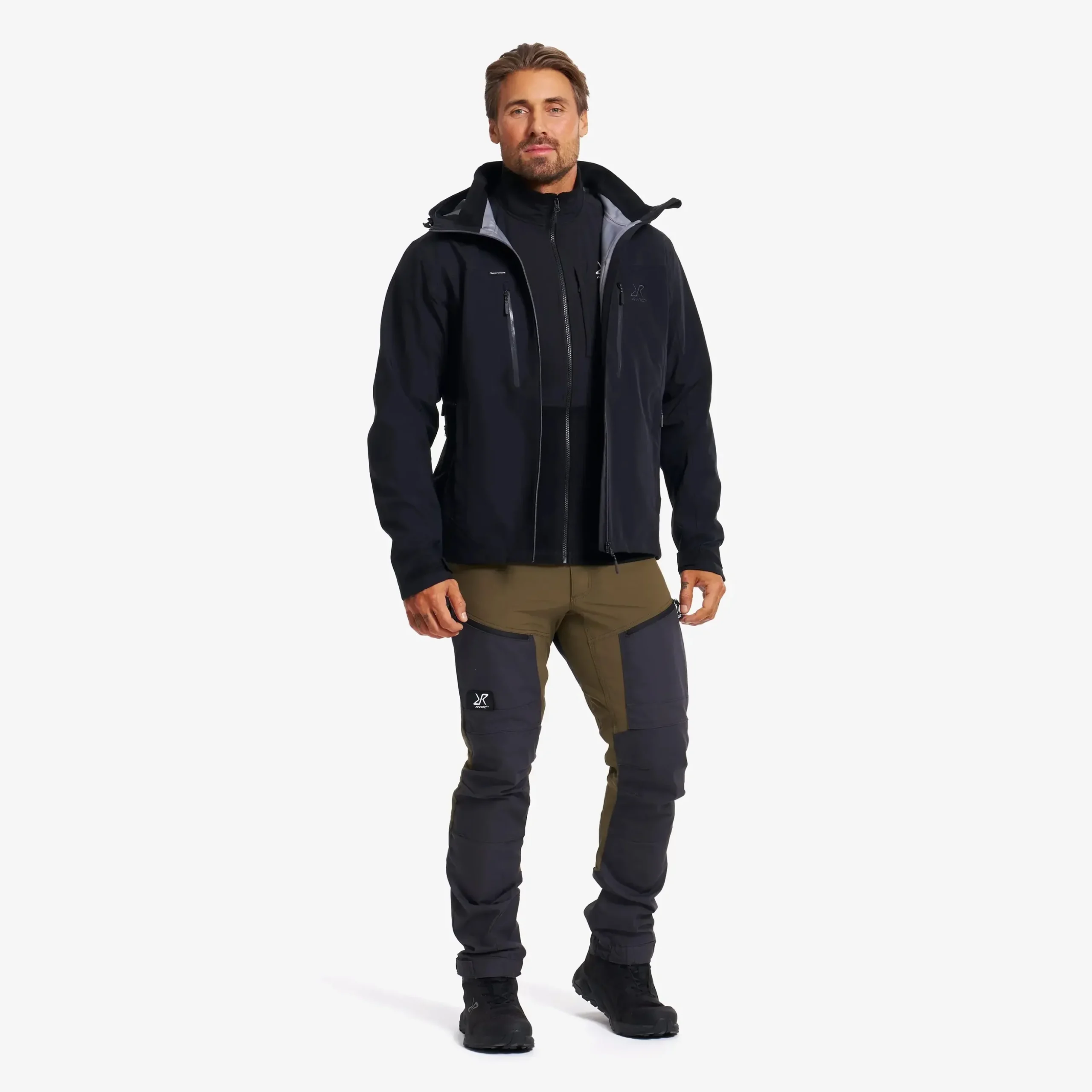 River Hybrid Fleece Vest Herren Black