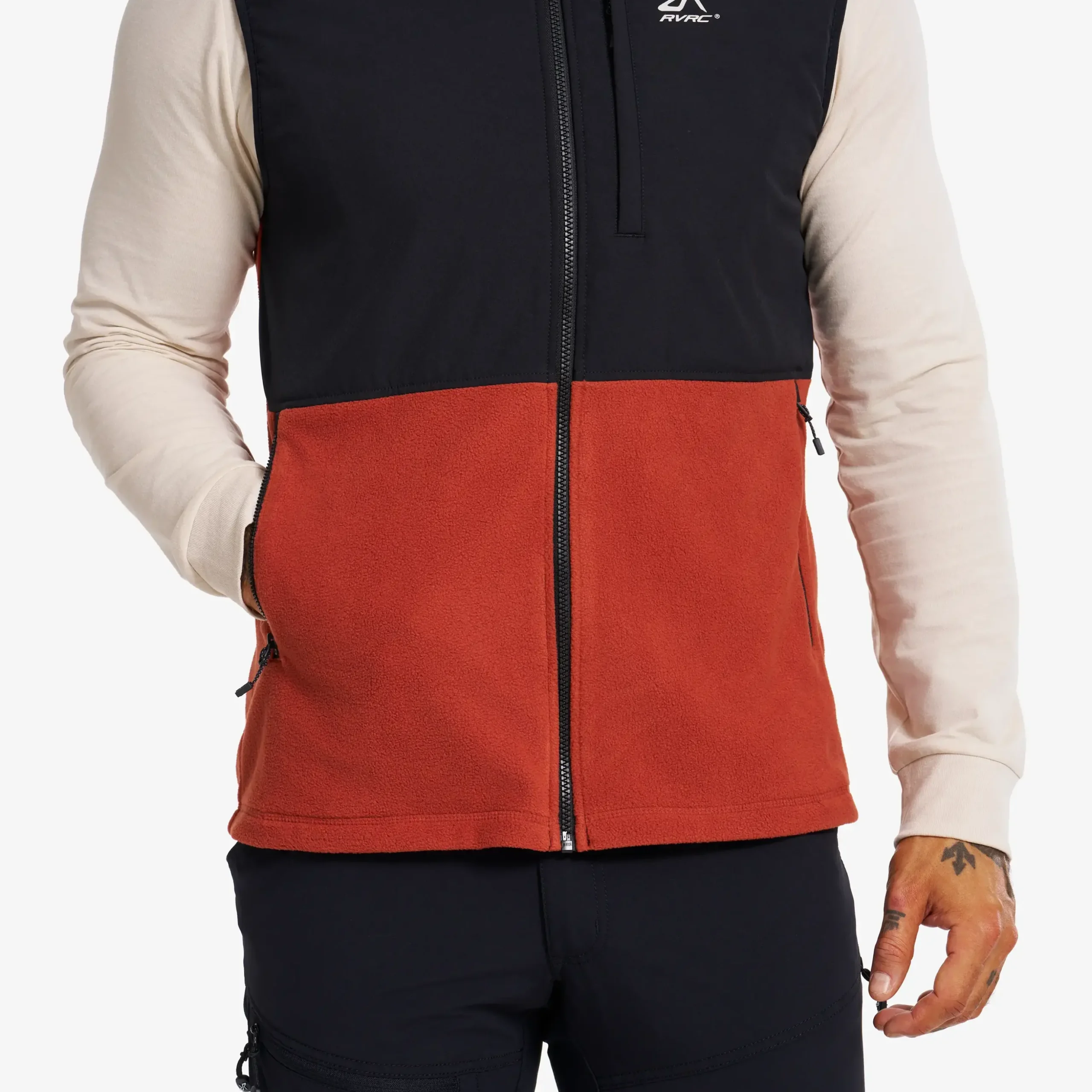 River Hybrid Fleece Vest Herren Rusty Orange