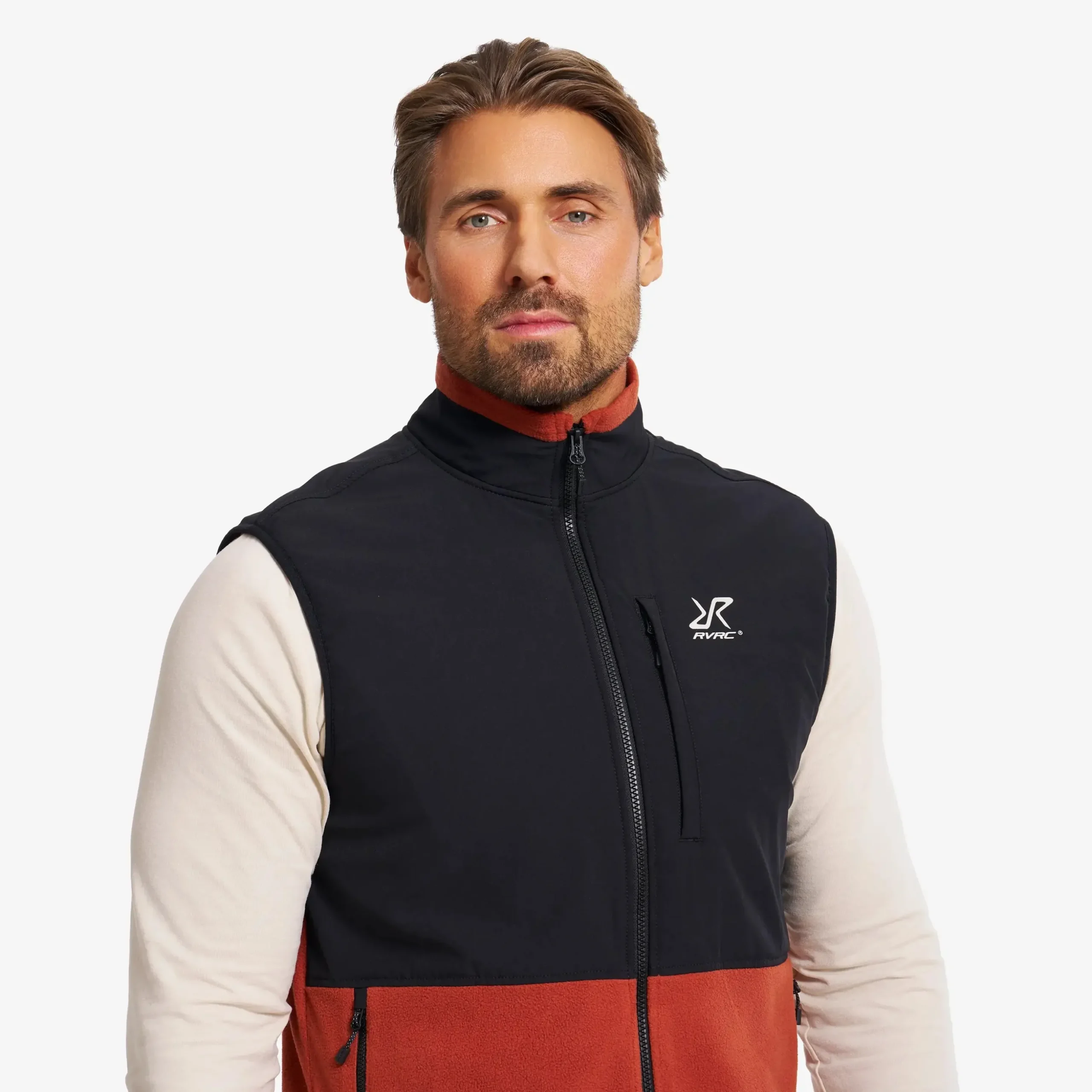 River Hybrid Fleece Vest Herren Rusty Orange
