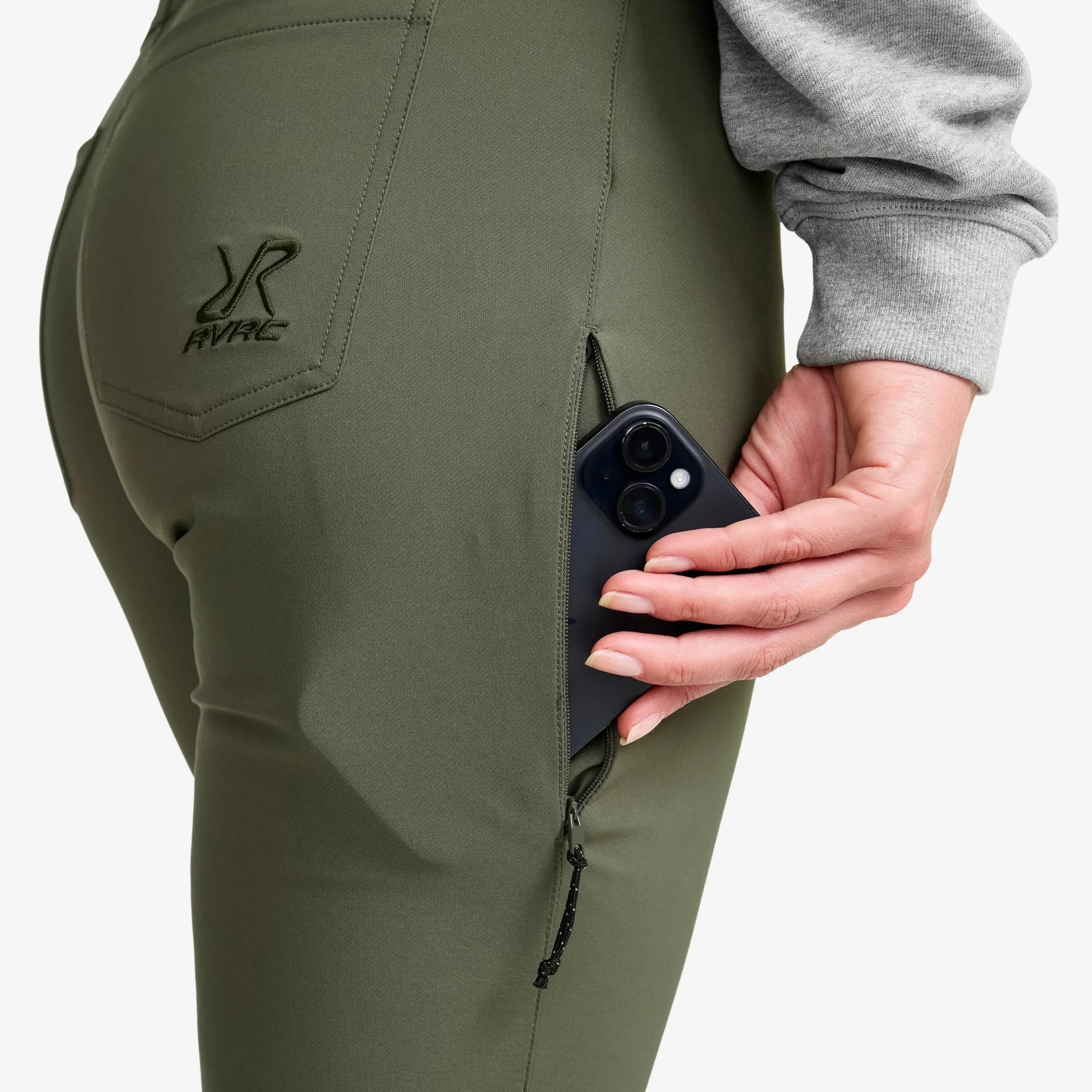 Root High-waist Stretch Jeans Damen Kambaba Green