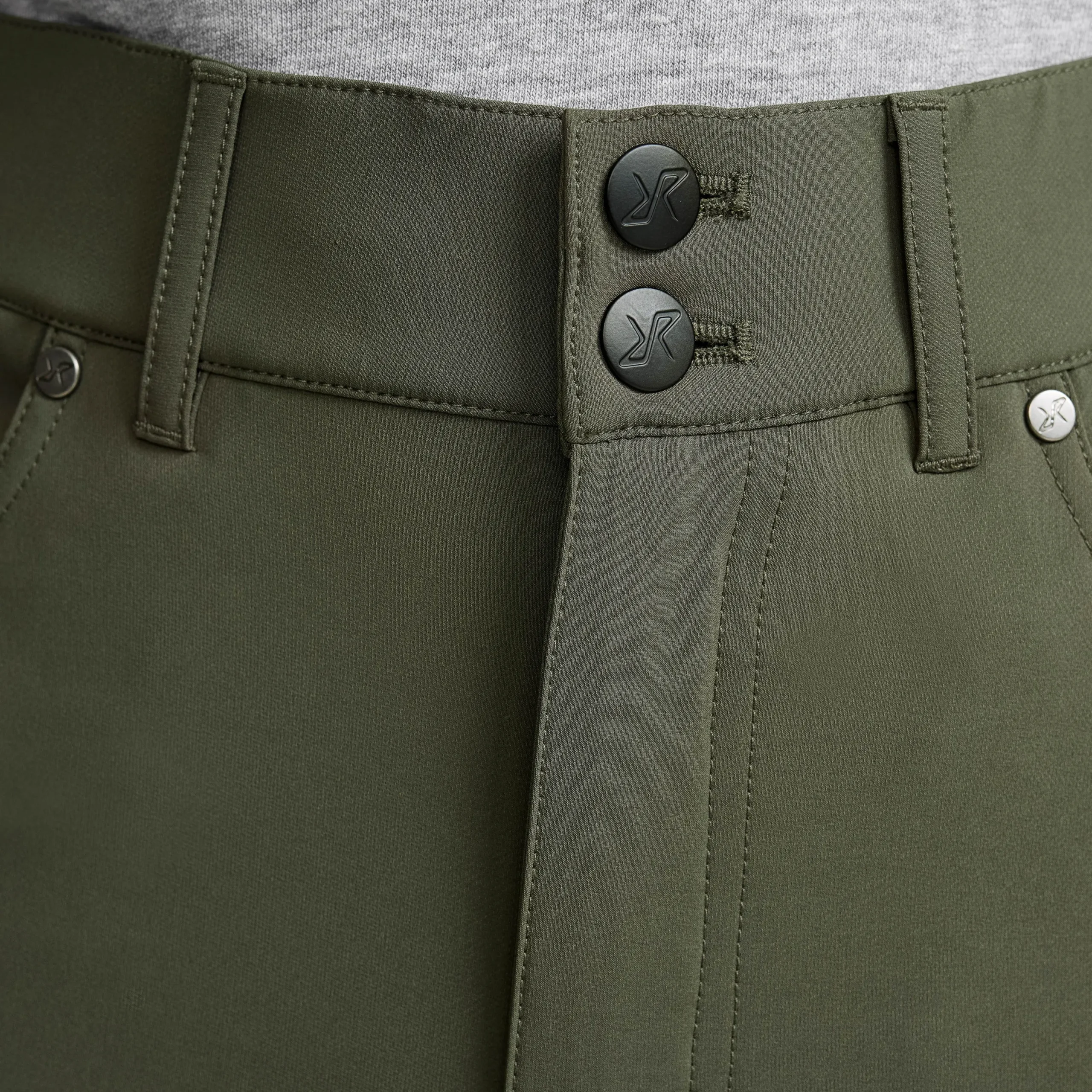 Root High-waist Stretch Jeans Damen Kambaba Green