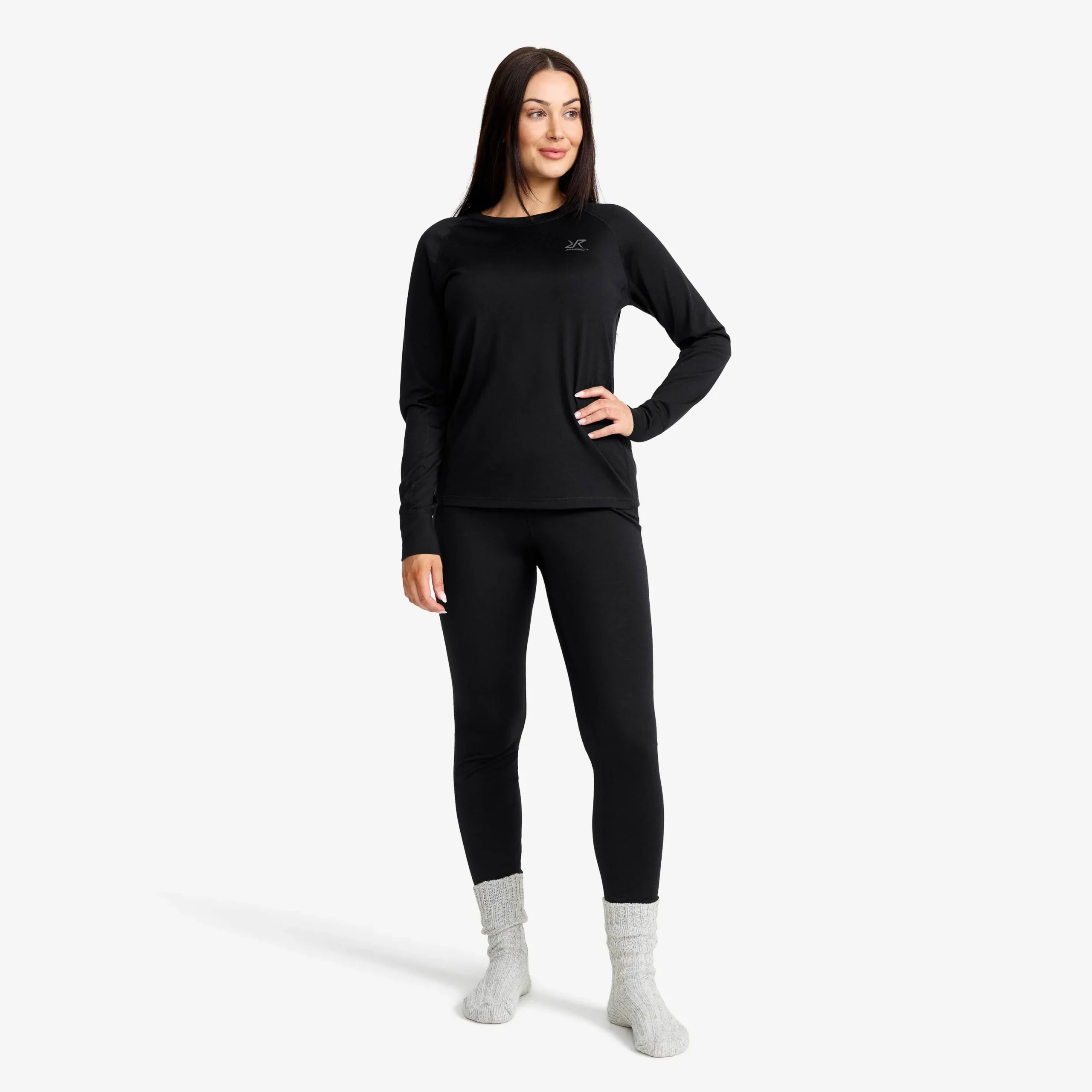 Route Merino Light Base Layer Top Damen Black