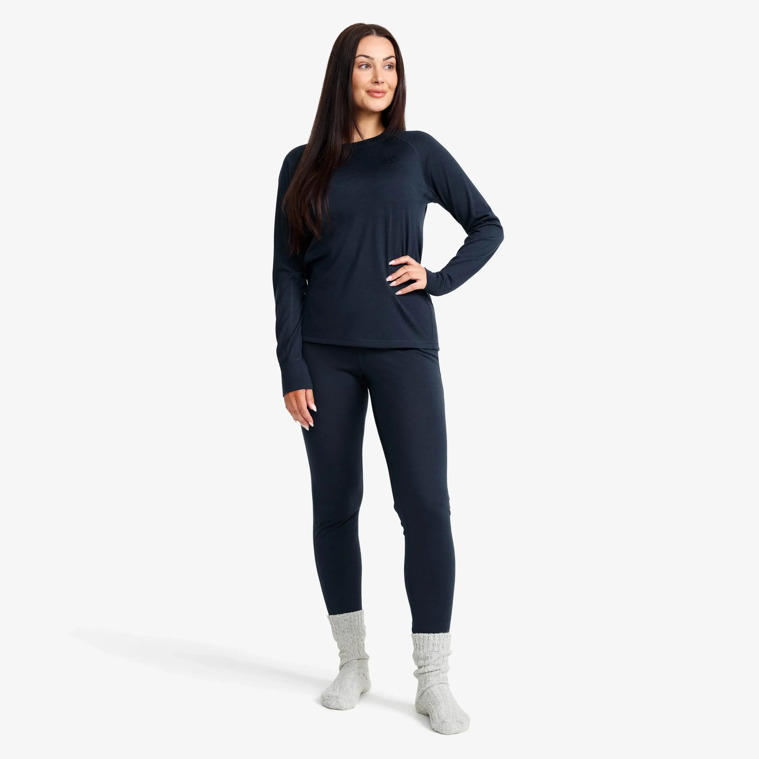 Route Merino Light Base Layer Top Damen Deep Navy