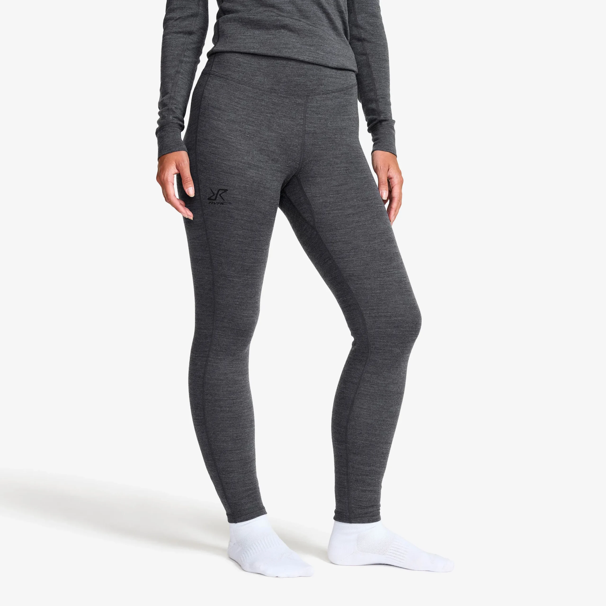 Route Merino Warm Base Layer Pants Damen Dark Grey Melange