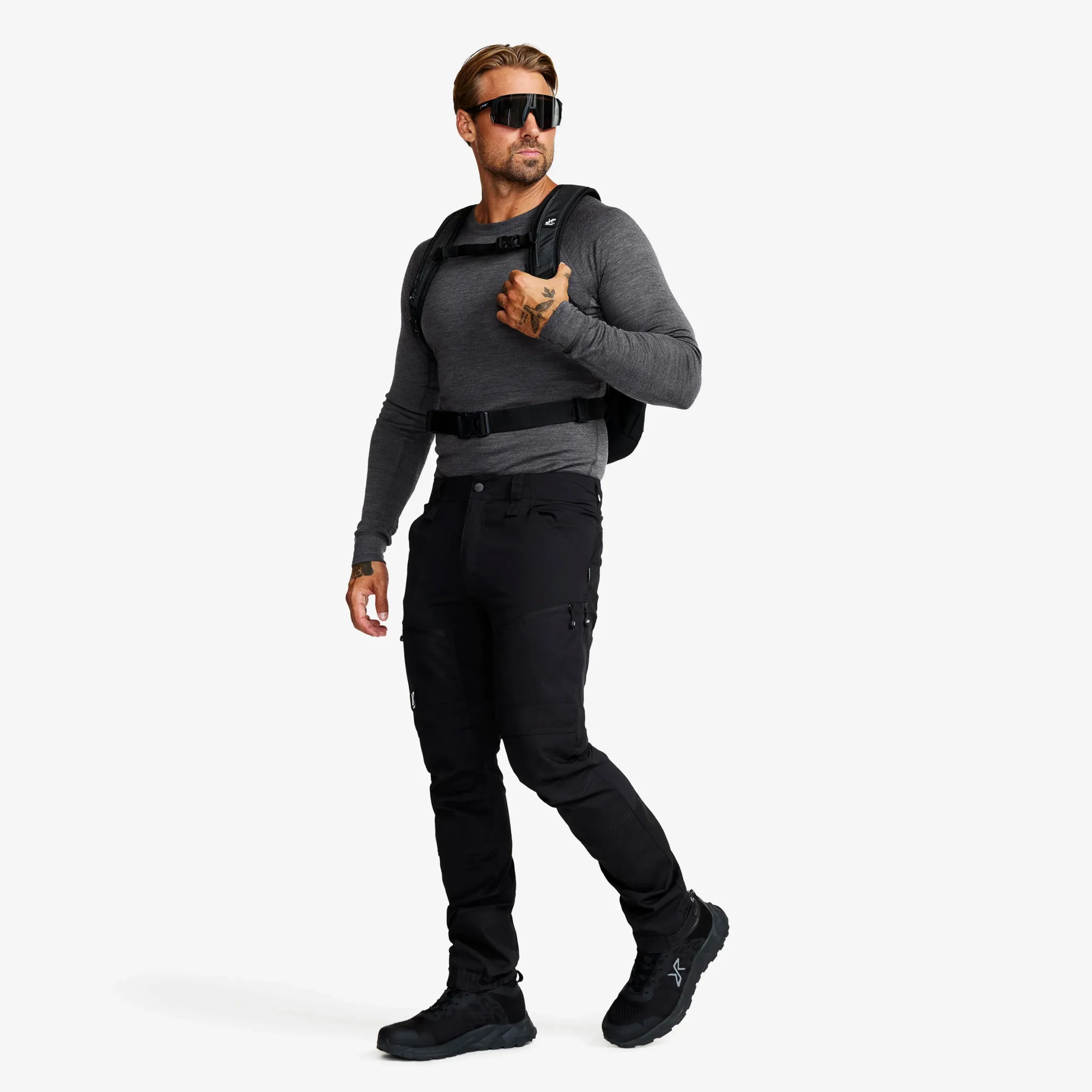 Route Merino Warm Base Layer Top Herren Dark Grey Melange