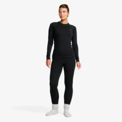 Route Merino Warm Base Layer Top Damen Black