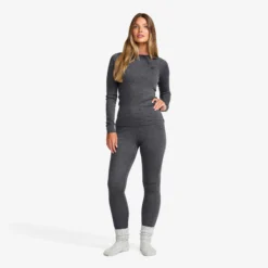 Route Merino Warm Base Layer Top Damen Dark Grey Melange