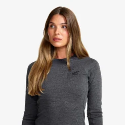 Route Merino Warm Base Layer Top Damen Dark Grey Melange