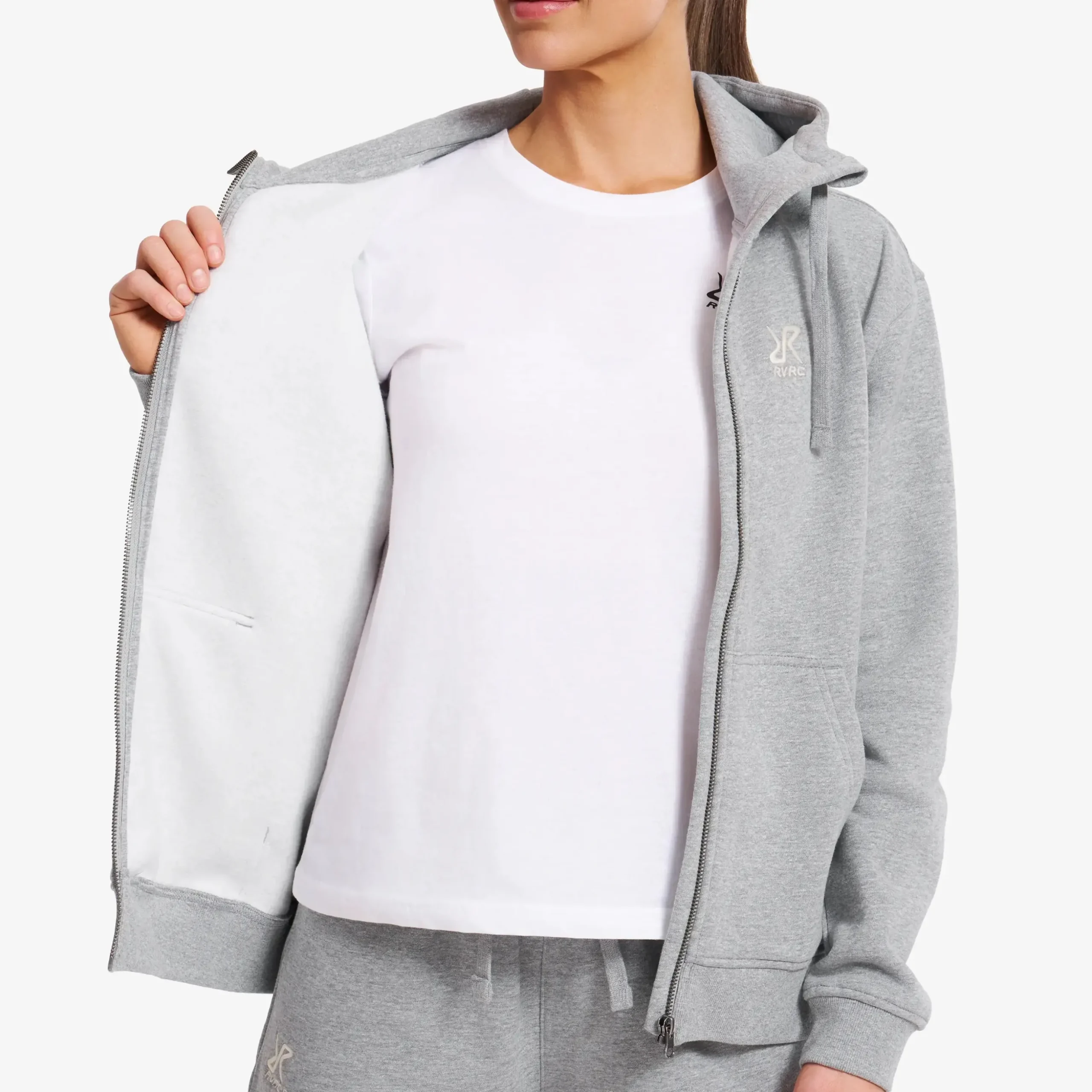 RVRC Full-zip Hoodie Damen Grey Melange