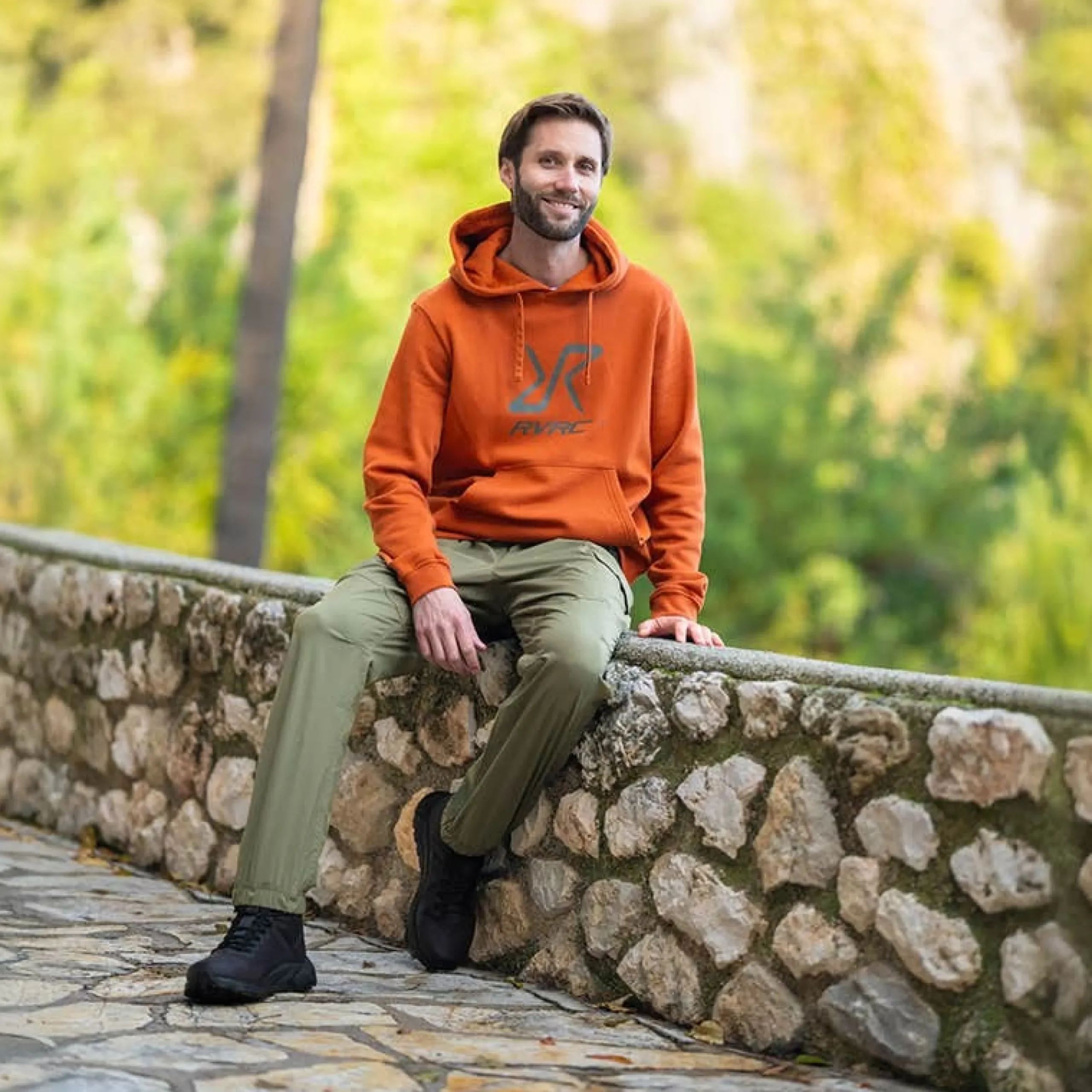 RVRC Hoodie Herren Terracotta Brown/Forest Night