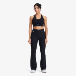 Shape Ribbed Flare Leggings Damen Black