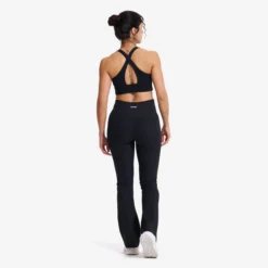 Shape Ribbed Flare Leggings Damen Black