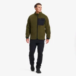 Sherpa Full-zip Fleece Jacket Herren Dark Olive