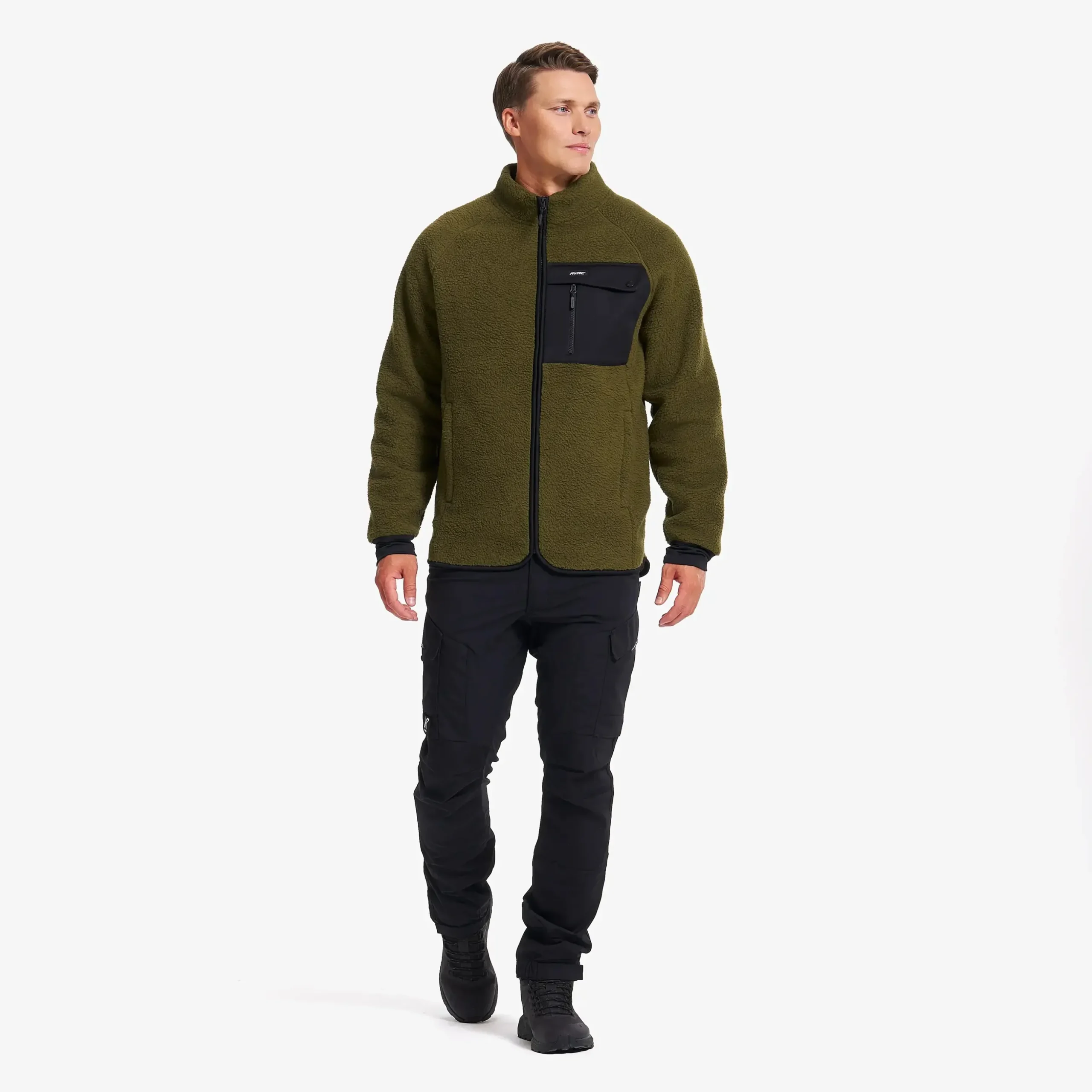 Sherpa Full-zip Fleece Jacket Herren Dark Olive