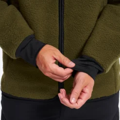 Sherpa Full-zip Fleece Jacket Herren Dark Olive