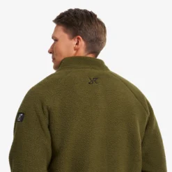 Sherpa Full-zip Fleece Jacket Herren Dark Olive