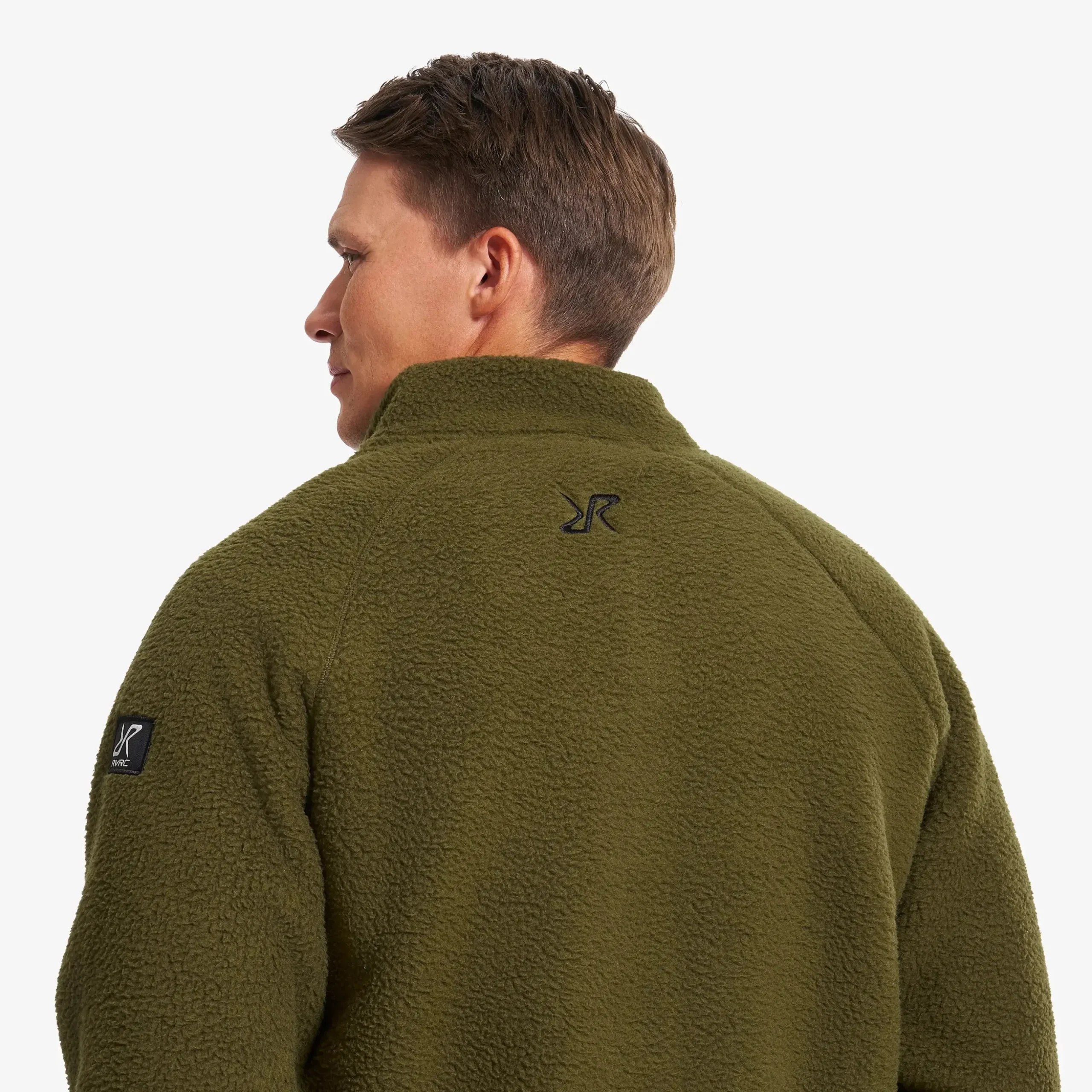 Sherpa Full-zip Fleece Jacket Herren Dark Olive