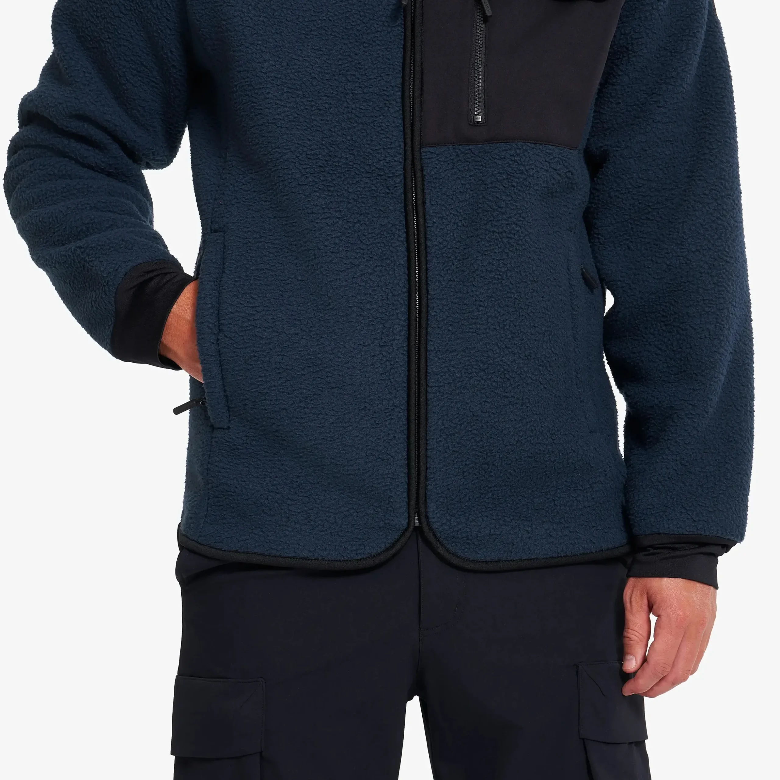 Sherpa Full-zip Fleece Jacket Herren Deep Navy