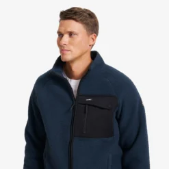 Sherpa Full-zip Fleece Jacket Herren Deep Navy