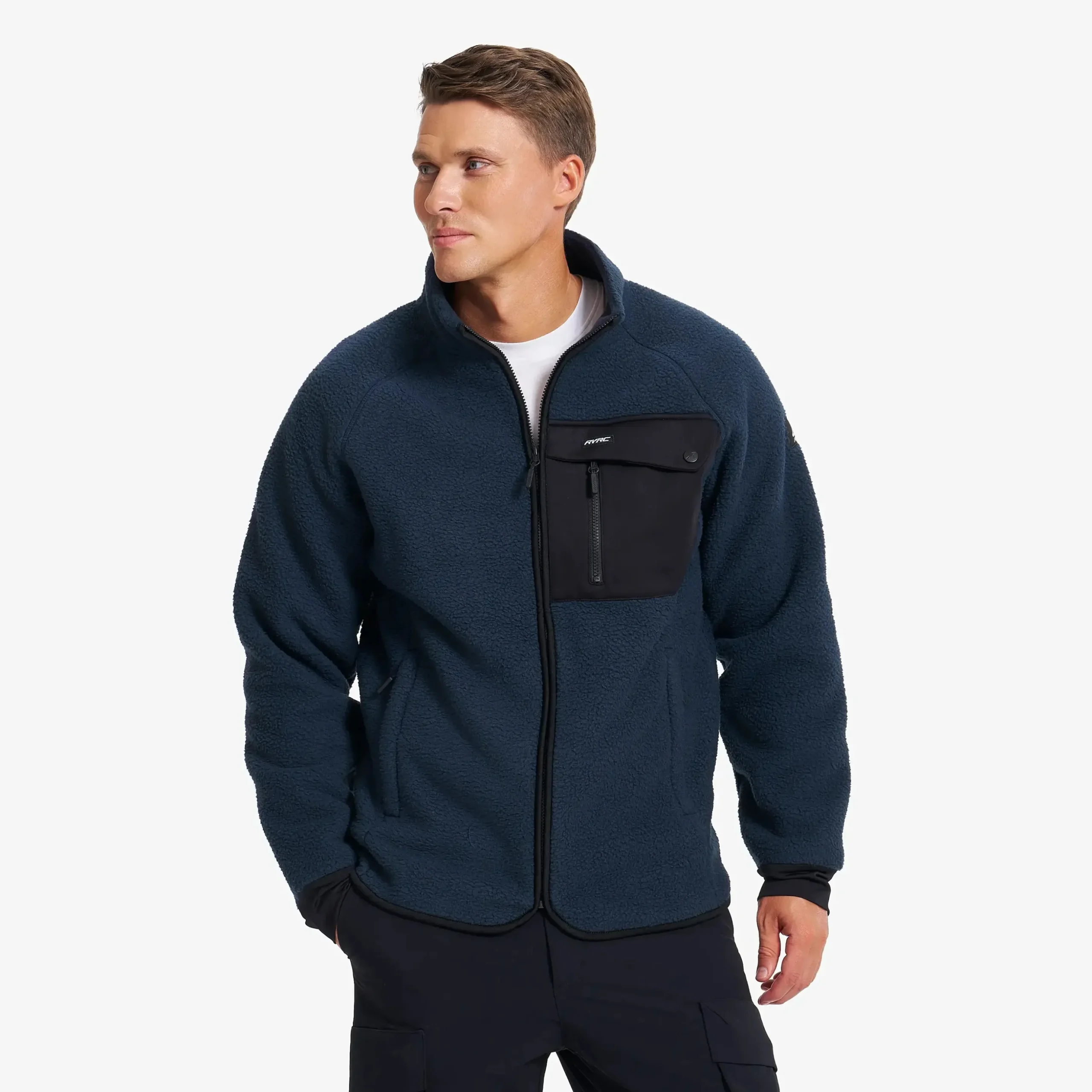Sherpa Full-zip Fleece Jacket Herren Deep Navy