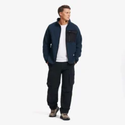 Sherpa Full-zip Fleece Jacket Herren Deep Navy