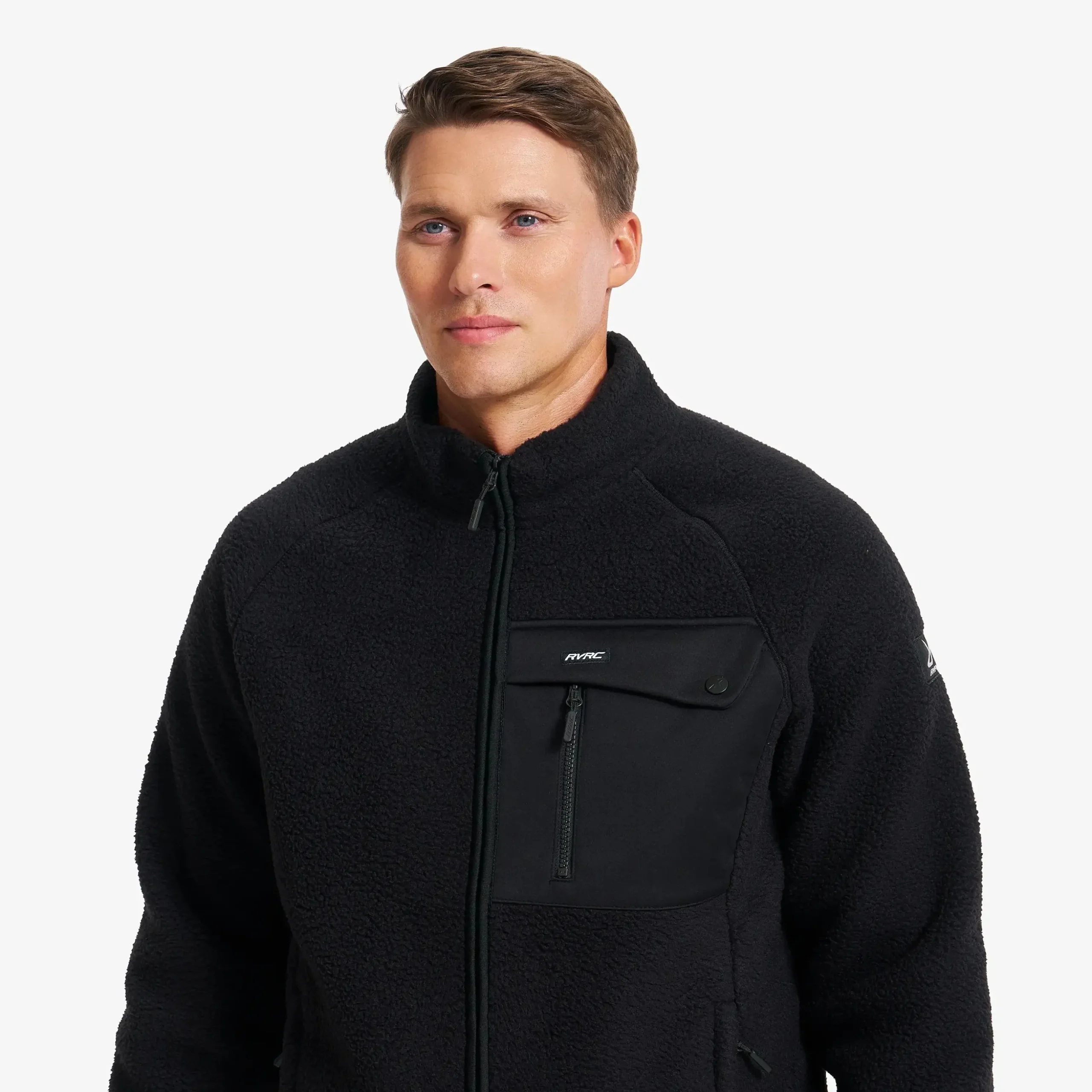 Sherpa Full-zip Fleece Jacket Herren Black