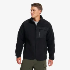 Sherpa Full-zip Fleece Jacket Herren Black