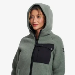 Sherpa Hoodie Damen Balsam Green