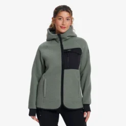 Sherpa Hoodie Damen Balsam Green
