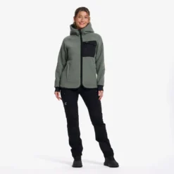 Sherpa Hoodie Damen Balsam Green