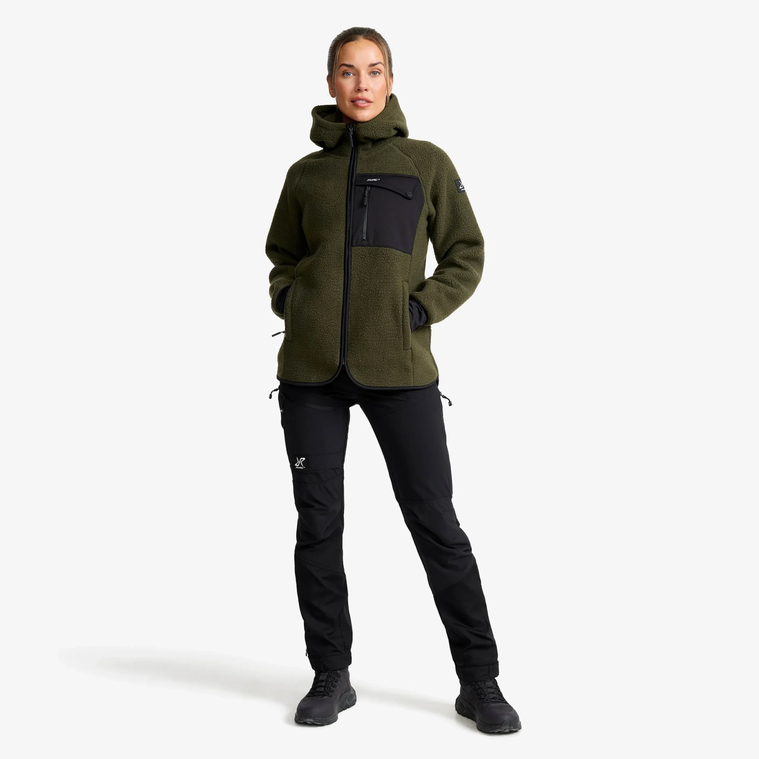 Sherpa Hoodie Damen Forest Night