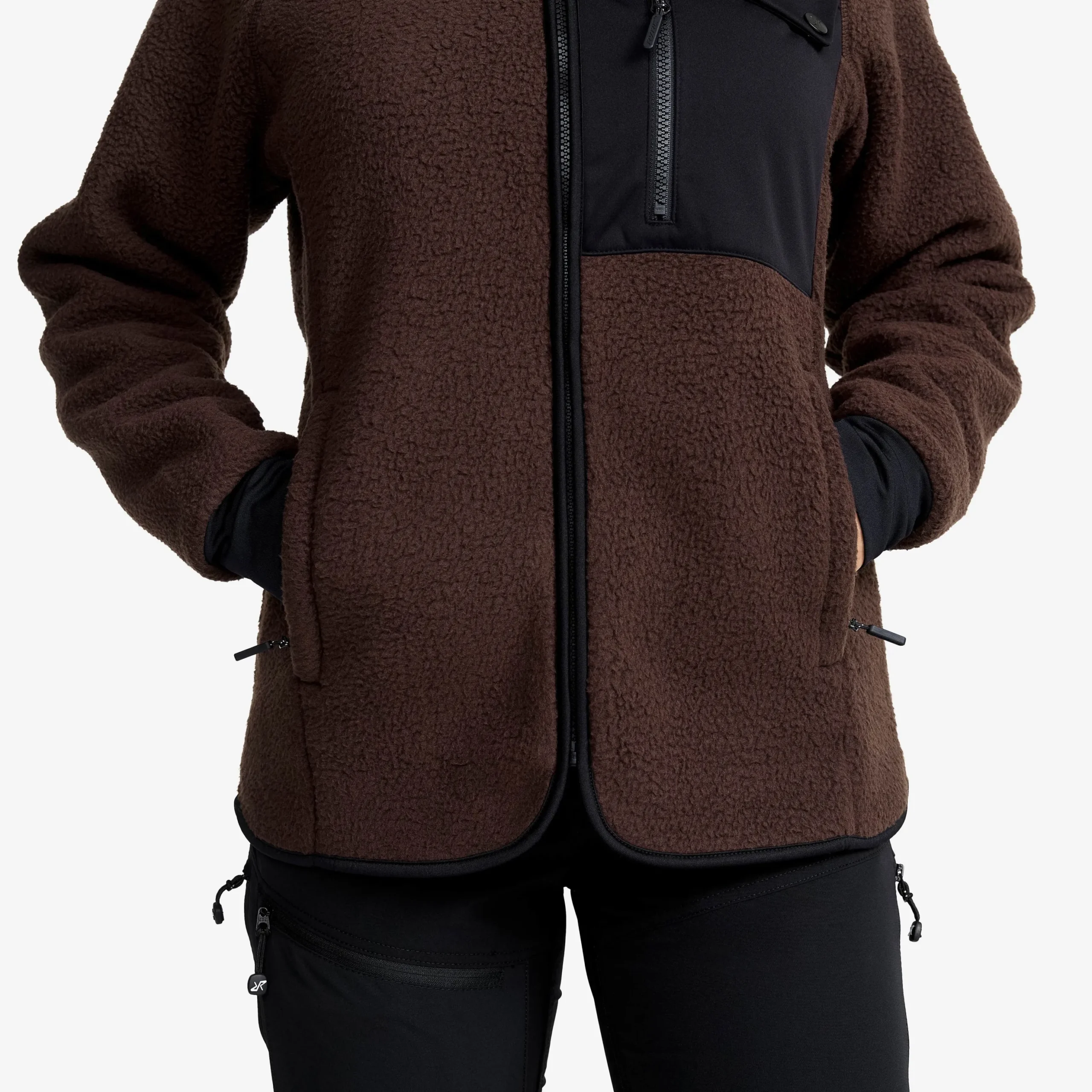 Sherpa Hoodie Damen Seal Brown