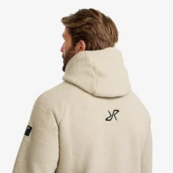 Sherpa Hoodie Herren Beige Khaki