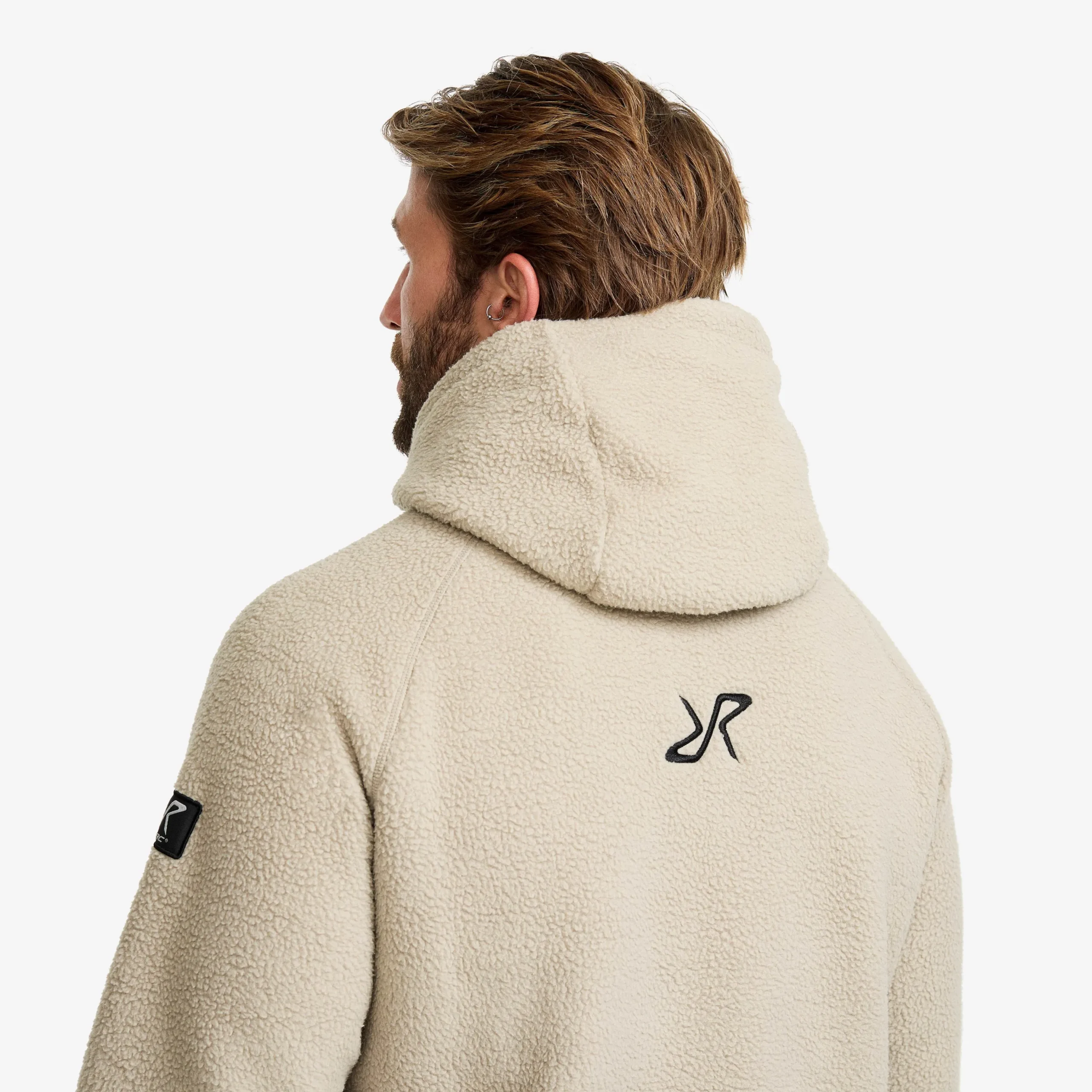 Sherpa Hoodie Herren Beige Khaki
