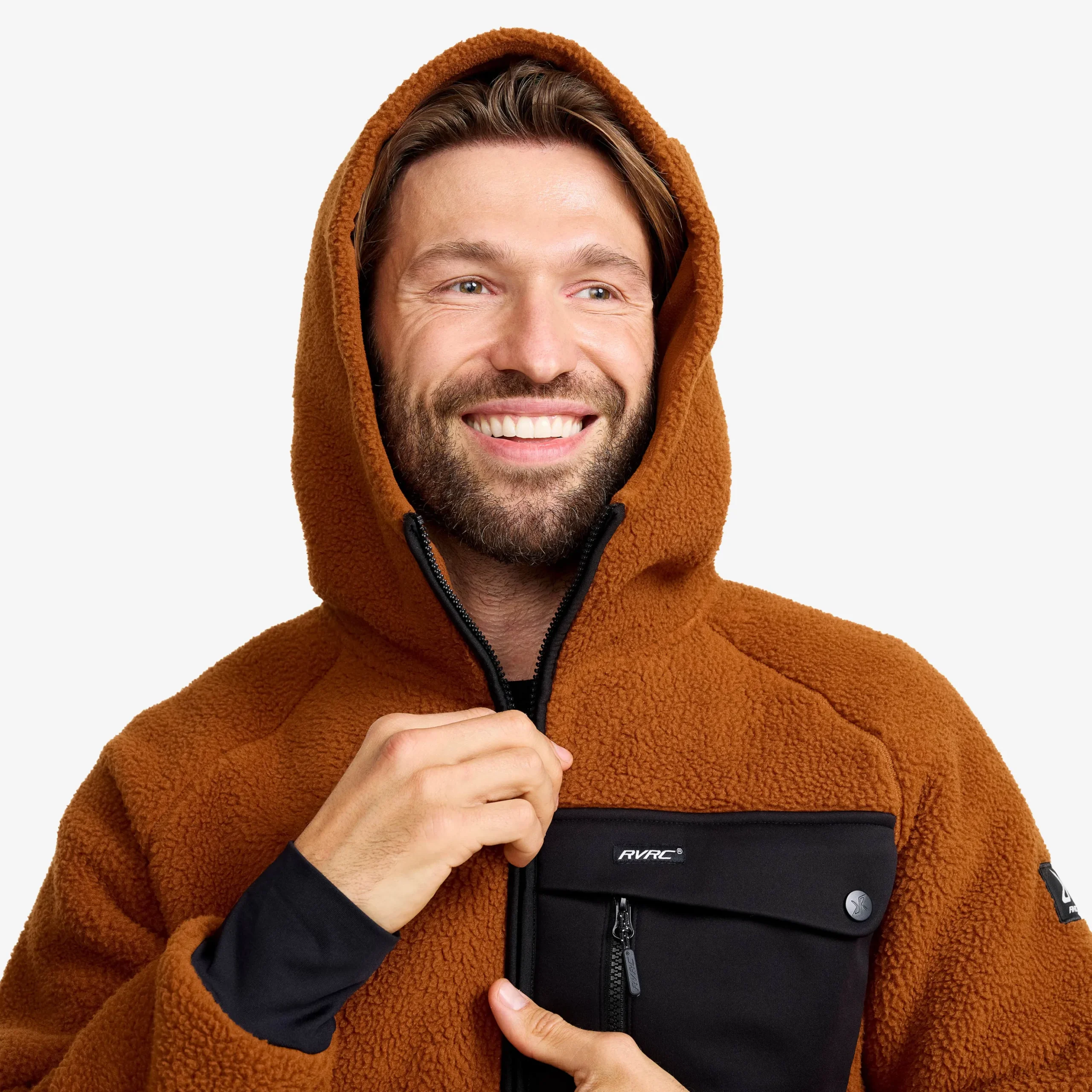 Sherpa Hoodie Herren Caramel Café
