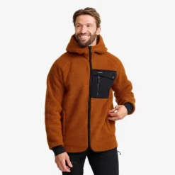 Sherpa Hoodie Herren Caramel Café