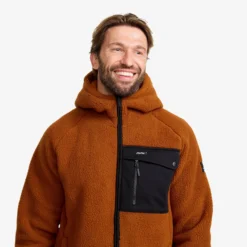 Sherpa Hoodie Herren Caramel Café